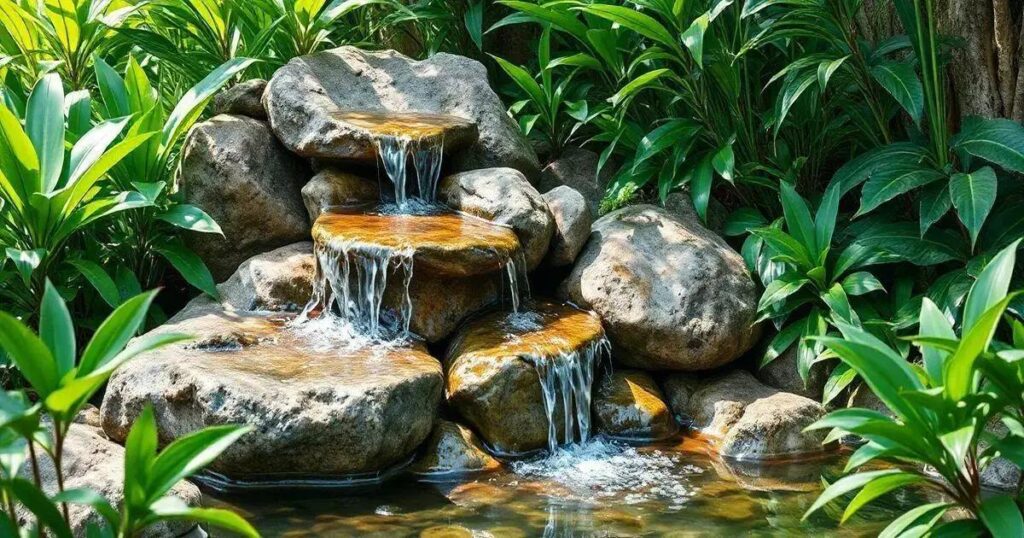 como fazer cascata de pedra