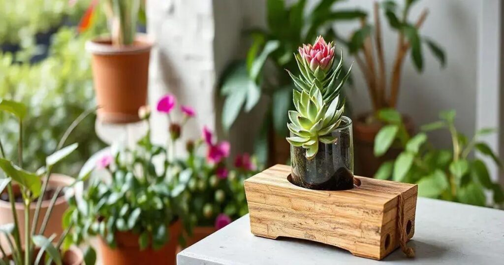 como fazer suporte para vasos de plantas