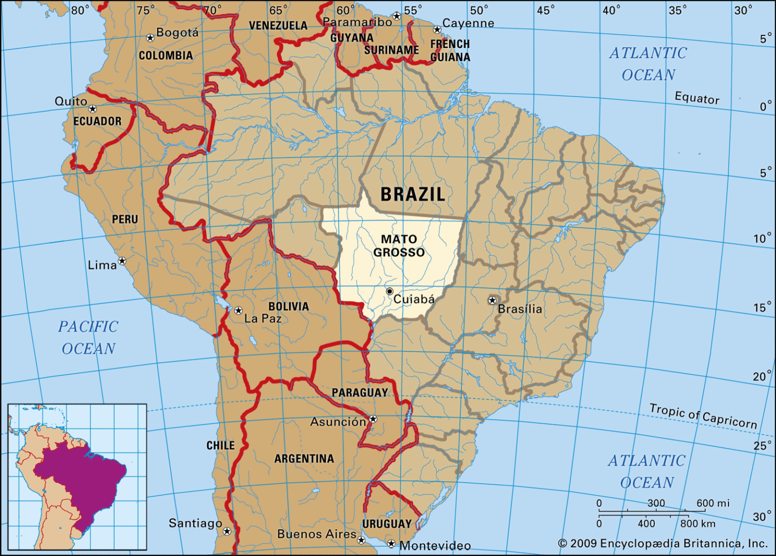 map Mato Grosso Brazil