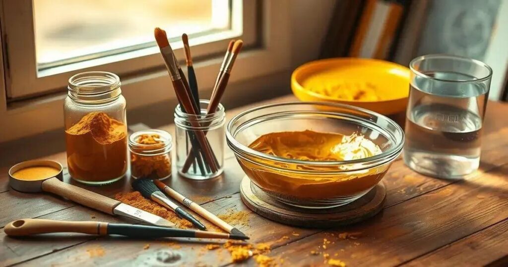 como fazer tinta dourada