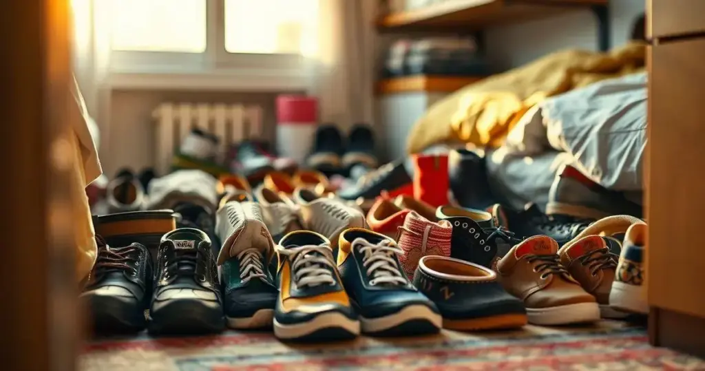 como organizar sapatos em quarto pequeno