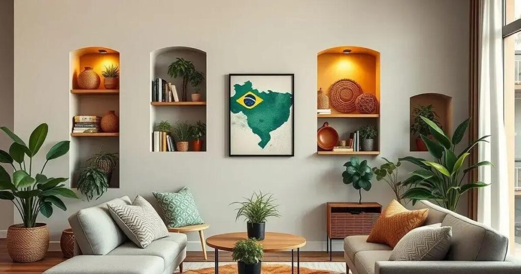 como usar nichos na decoração da sala