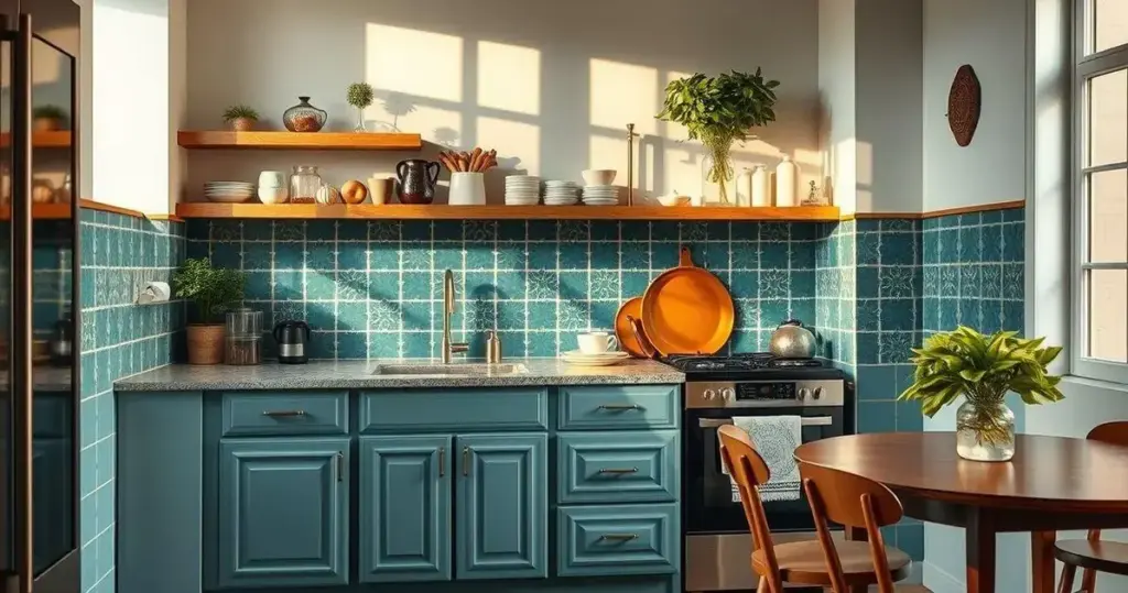 decoração de cozinha com azulejo português
