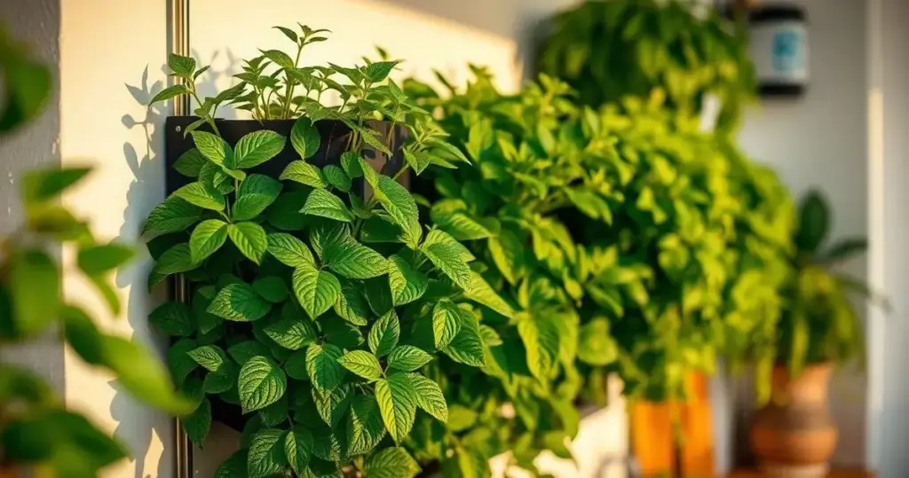 horta vertical em apartamento na cozinha