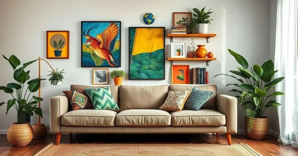 ideias para decorar a parede atrás do sofá