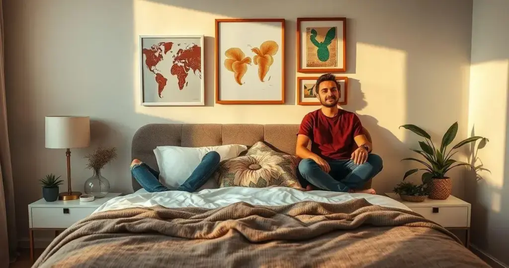 o que colocar na parede em cima da cama